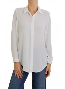 Camicia tinta unita con colletto e bottoni 